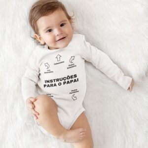 Body Personalizado Infantil Branco Manga Longa