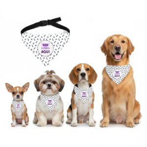 Bandana Pet Personalizada Ajustável Com Sua Arte Nome Logo Empresa Cachorro GatoTam PP ao G