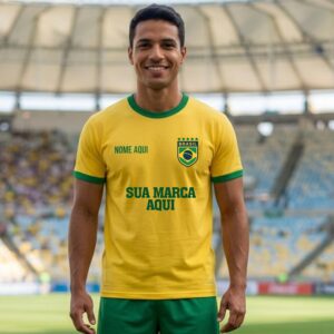 Camiseta Brasil Personalizada Torcedor Seu Nome Foto Logo