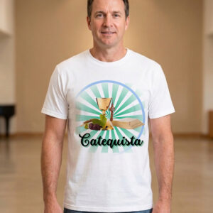 Camiseta Personalizada Catequista com Cálice e Hóstia