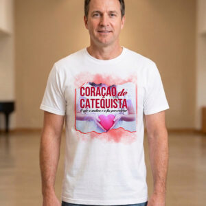 Camiseta Personalizada Coração de Catequista com Nome Opcional