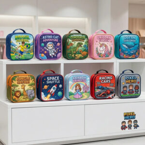 Kit 10 Maletinhas Quadradas Personalizadas Qualquer Tema Multicolorido