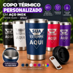 Copo Térmico Personalizado Tampa Abridor Arte Logo Nome
